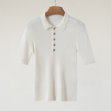 套头POLO领毛针织衫纯色修身洋气上衣长袖百搭宽松春秋显瘦长袖，女装羊毛衫，绒歆坊