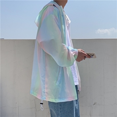 F3050/P38新款七彩防晒衣男夏季防晒服宽松遮阳运动薄款外套夹克，男装夹克，电商A141