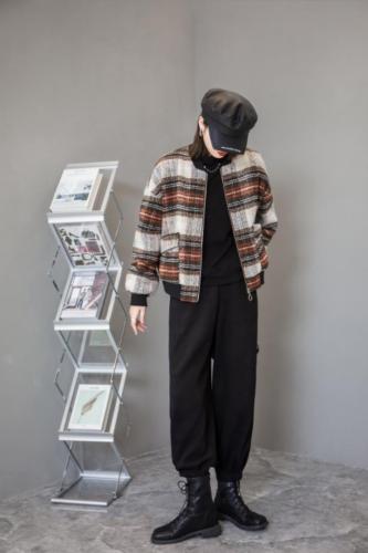 【现货】呢料加棉加厚棒球服外套,女装,壹题YITI