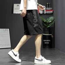 2021夏季新灰墙日系大码男休闲字母刺绣卫裤绣花短裤K2037-P35，男装休闲裤，电商A001