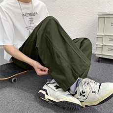 日系复古阔腿裤男夏季简约百搭休闲工装裤ins潮牌长裤K3467-P36，男装休闲裤，星座512-2