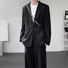 潮流休闲西装外套高级痞帅宽松韩版自带垫肩西服外套可整套搭配，男装西服，电商B319