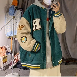 灯芯绒棒球服男春秋款情侣潮牌痞帅外套美式复古夹克JK131-P54图片