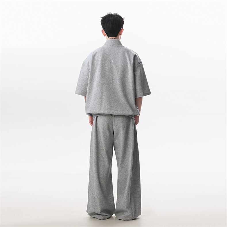 夏季短袖T恤POLO衫套装潮流百搭直筒宽松裤男女TZ307P85,男装休闲套装,星座201-2