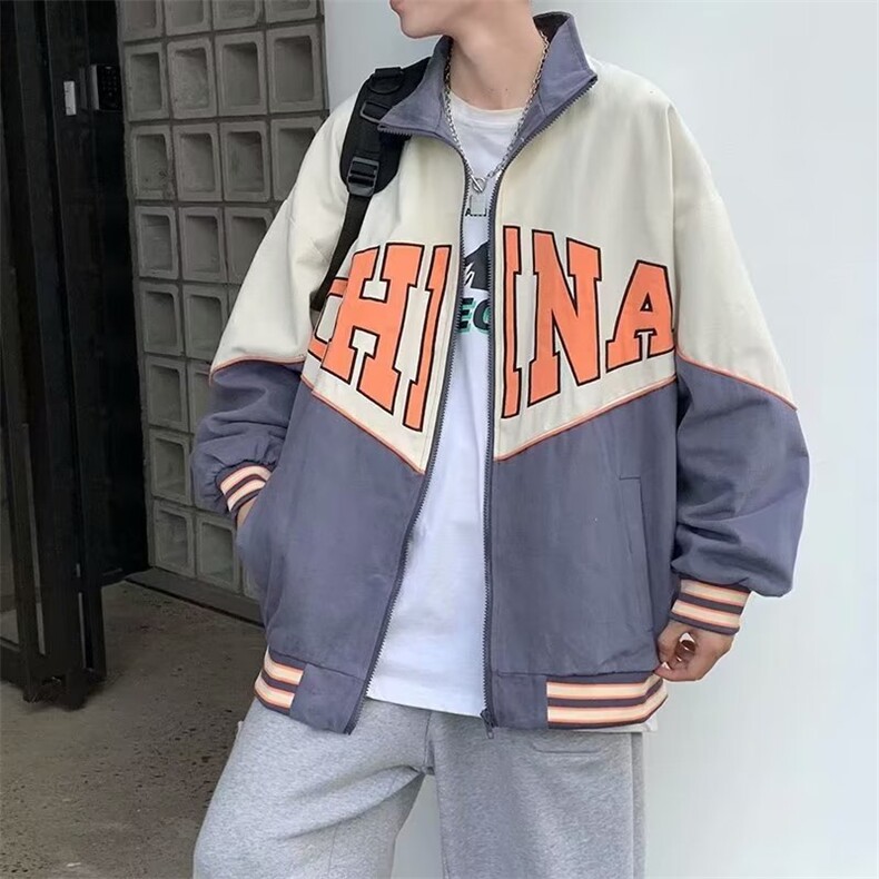 拼色棒球服外套男春秋季潮牌ins休闲上衣J7218P40,男装夹克,星座1116-2