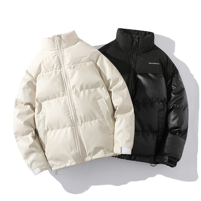 加厚皮棉衣男立领男士休闲棉袄潮流冬季棉服PU皮拼接A266-P01-P80,男装棉衣,电商A266