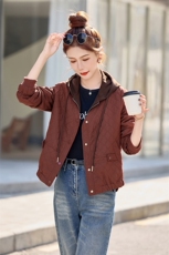 撞色拼接连帽休闲外套女2026春秋新款洋气减龄小香风菱格夹克上衣，女装短外套，余墨