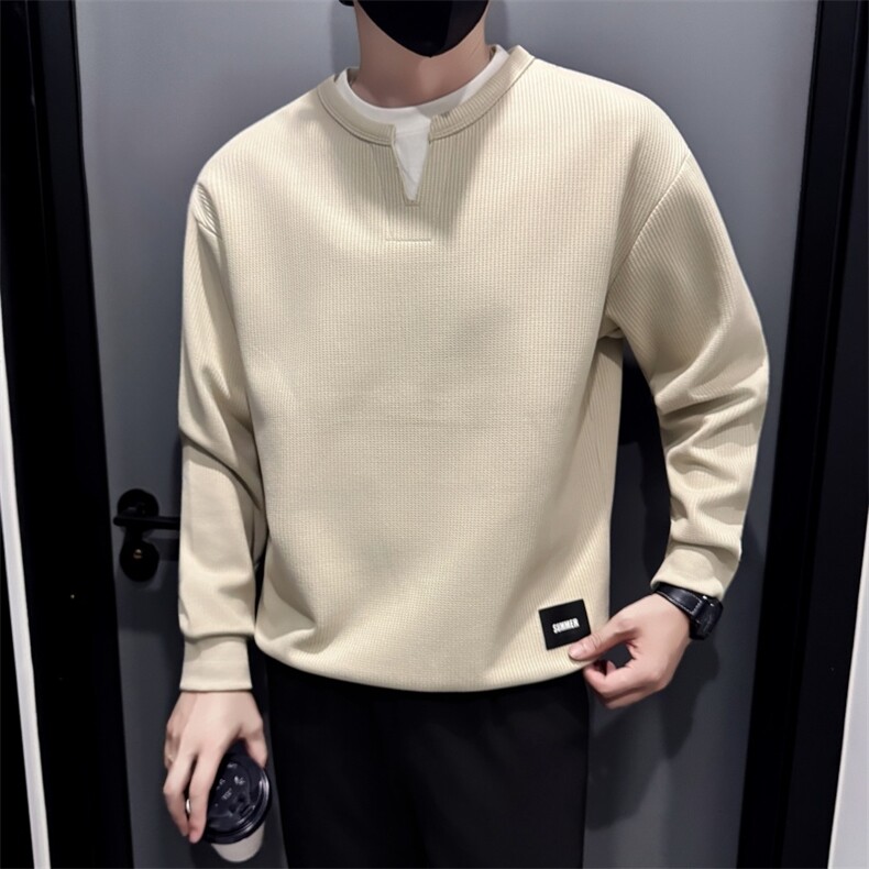 B340WY6667P5888店主风小伙风双层领拼接假两件卫衣,男装卫衣,电商B340