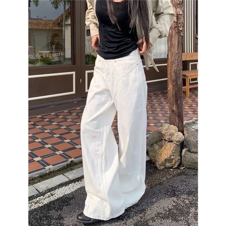 美式复古牛仔裤男女解构拼接潮牌痞帅炸街裤子长裤NB218,男装牛仔裤,星座208-5