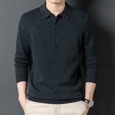2023新款羊毛衫男翻领纯羊毛中年保暖打底毛衣爸爸装SFT80678-205,男装针织衫/毛衣,电商B212（原钱塘6029）