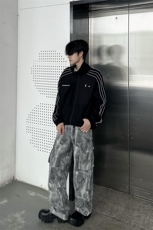 【有货】扎染迷彩工装裤大口袋宽松直筒休闲长裤KZ2293特P50，男装休闲裤，星座908-1