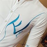刺绣修身型七分袖休闲时尚青春流行潮2021年气质简约衬衫，男装衬衫，星座419（原A233）