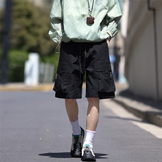 夏季工装短裤男ins潮牌休闲百搭潮流痞帅五分裤D0507-P45，男装牛仔裤，星座308B-2