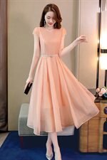 2025年夏季仙气纯色收腰气质修身连衣裙送腰带，女装连衣裙，采品优优