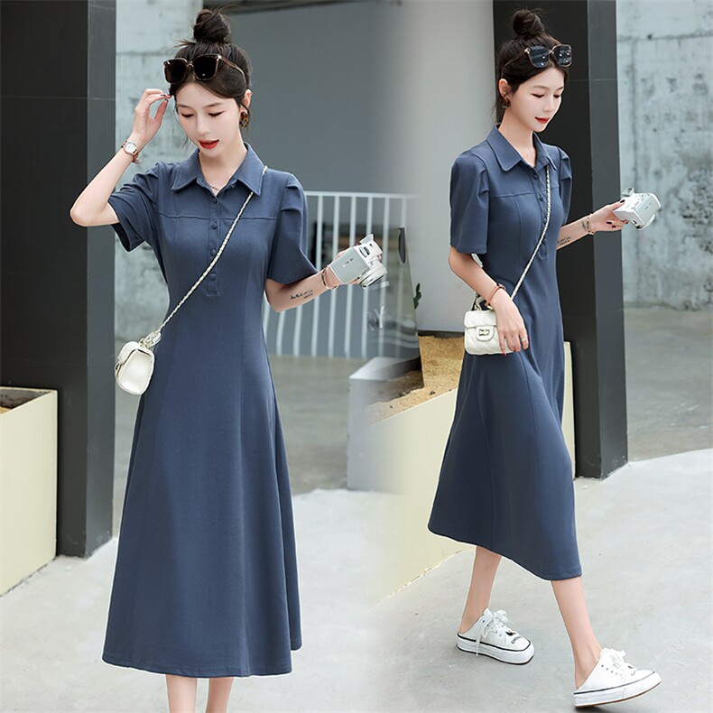 夏季2023年网红风新款修身系带显瘦减龄时尚中长款连衣裙，女装连衣裙，冬木谷雨