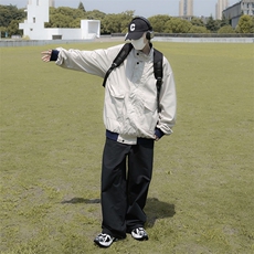 WT1141-P58宽松潮牌冲锋衣服拼色立领工装复古潮外套男，男装夹克，星座1501-1