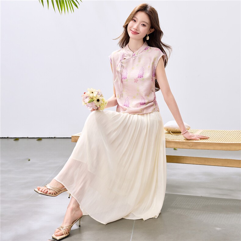 现货新品2026夏装中古风舒适亲肤两件套夏季女,女装套装/套裙,木子恋