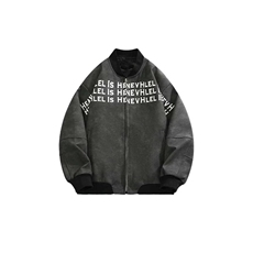 现货字母印花美式棒球服男高级感飞行夹克外套LW221-P66夹棉78，男装夹克，星座1008