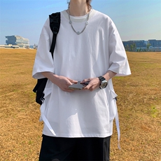 109-1-T2309-P45M-6XL立体贴袋240克纯棉宽松新款T恤，男装T恤，星座109-1