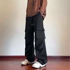 抖音品质潮流新款工装口袋宽松松紧休闲裤B315-K24238-特p40控78，男装工装外套，电商B315