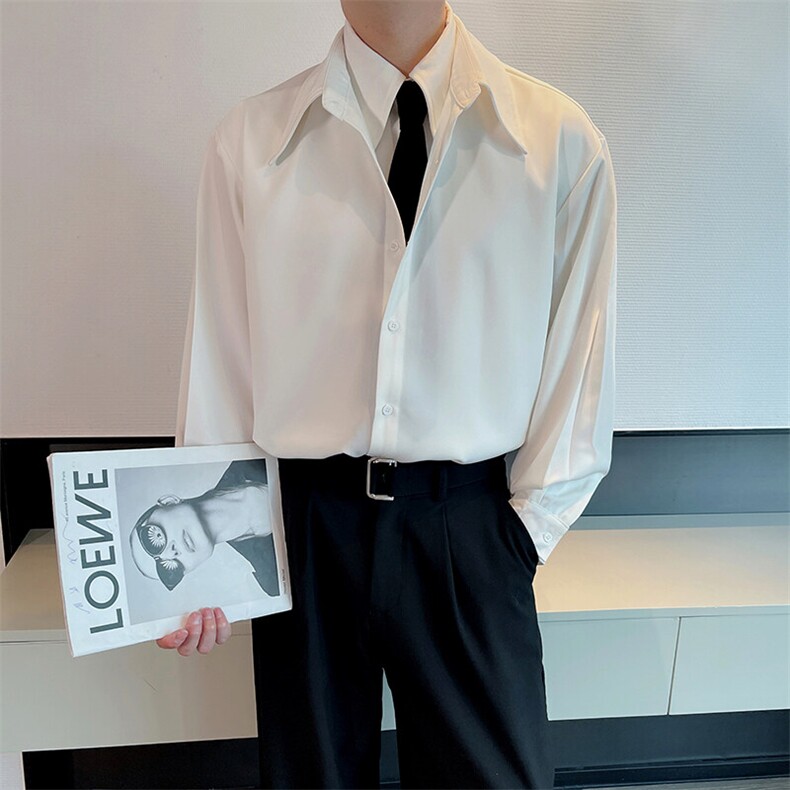 春季红真两件拼接衬衫男长袖痞帅休闲衬衣<送领带>CS881P78图片