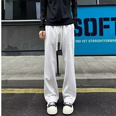 裤脚拉链开叉卫裤男秋垂感运动裤高级感修身直筒裤子MKK85P35，男装休闲裤，星座1013-5