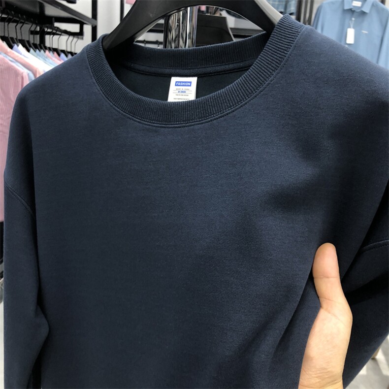 FN338钱塘2020-1春夏新款男士长袖T恤圆领纯色休闲百搭卫衣P42,男装T恤,钱塘207-1