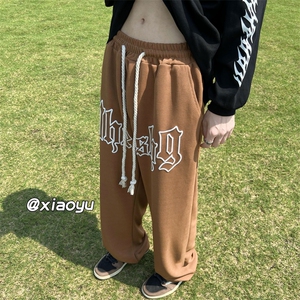 XZ616 秋季宽松百搭华夫格发泡麻绳休闲裤 TY382 P50控65图片