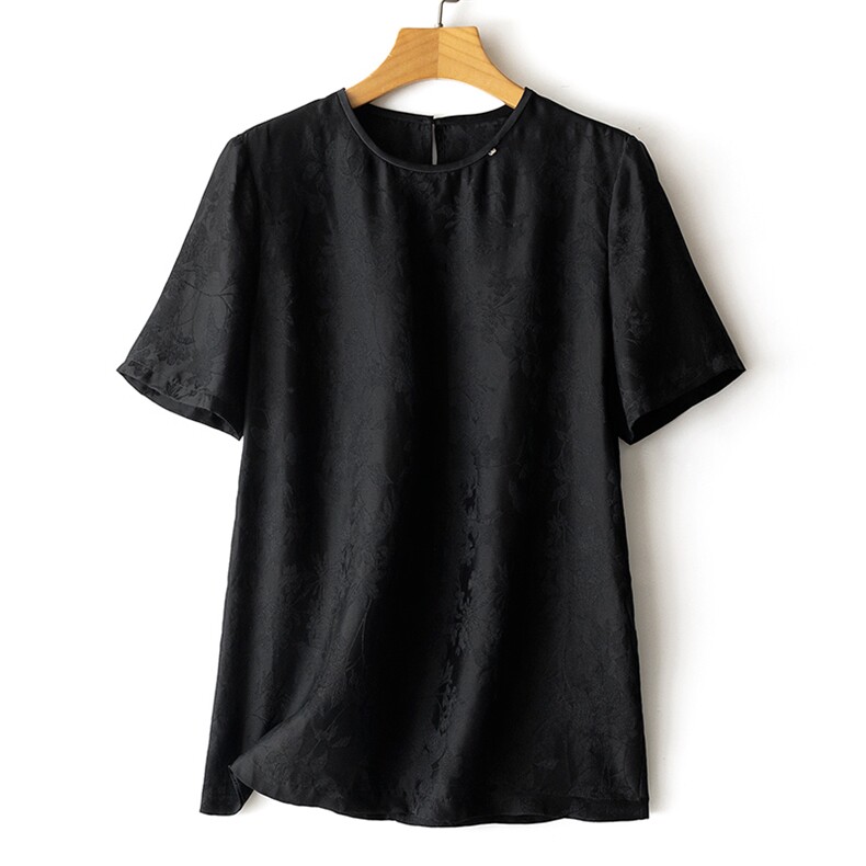 新款简约气质百搭短袖衬衫女宽松休闲上衣，女装T恤，瑞上羊绒
