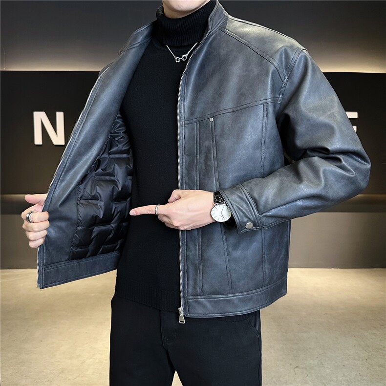 标50绒羽绒服男冬季2025新款皮衣外套7天后出货A313-8875-P205,男装皮衣,电商A313