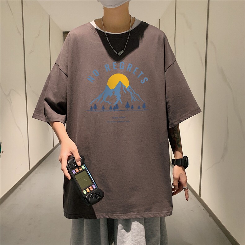 短袖男夏宽松纯棉T恤男百搭港风韩版情侣中性日系潮DT0268P20,男装T恤,星座1016-1（原电商B408-1）