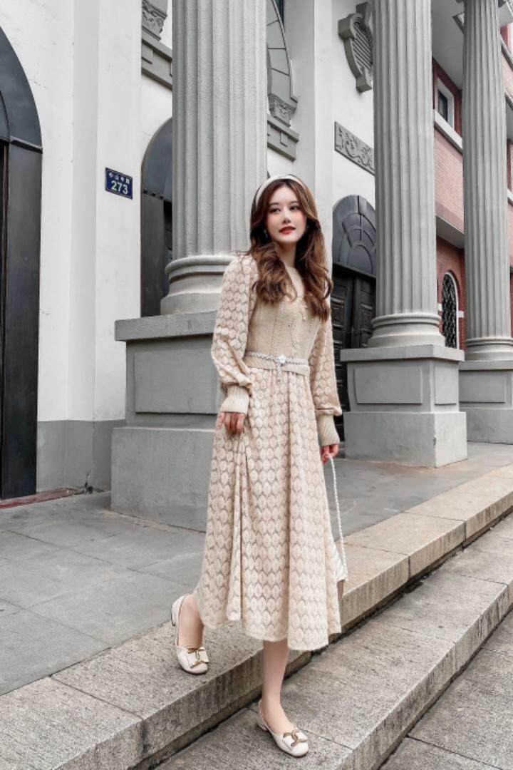 现货、磨毛珍珠连衣裙，女装连衣裙，艾丹迪蔓