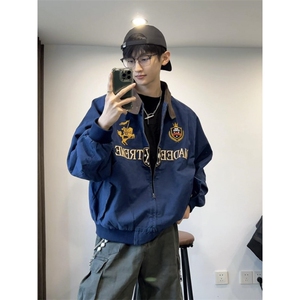 WE1779-P70 美式街头底特律刺绣立领夹克外套男女图片