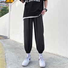 新款夏秋冰丝运动裤休闲超薄透气弹力九分裤2027-特批20图片