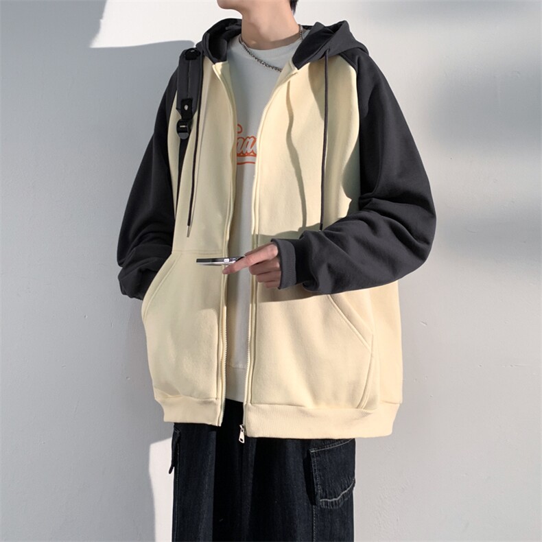 wassuphappy开衫卫衣男春秋季2025新款潮流美式重磅连帽休闲外套,男装卫衣,电商A436