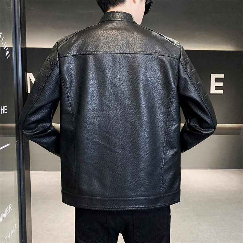2022秋冬新款男士立领机车皮衣外套男8812,男装皮衣,天晨