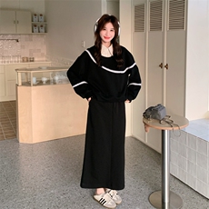 26春新款现-韩系假两件衬衫领卫衣裙套装2610-P170K278，女装套装/套裙，2B190
