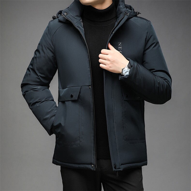 中老年保暖中年男士帽子可脱卸爸爸冬装外套棉服QLMMF2101-P140图片