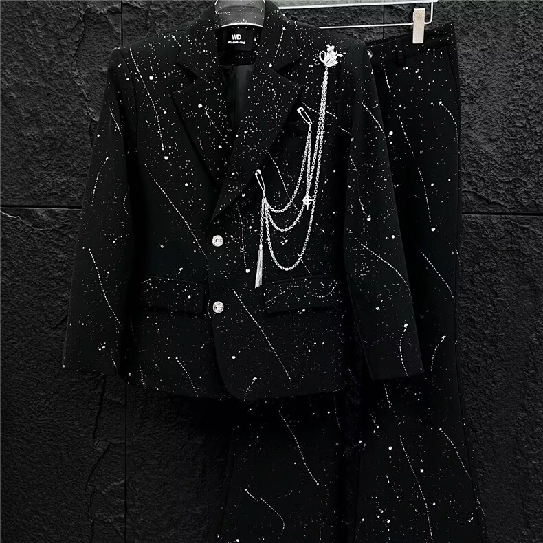 1506-1/GXZ1170/P76新款高级感满天星烫金长袖衬衫，男装衬衫，星座1506A