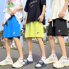 美式多巴胺彩色裤子夏季新款潮牌宽松休闲五分裤短裤男A9019-P32，男装牛仔裤，星座208-5