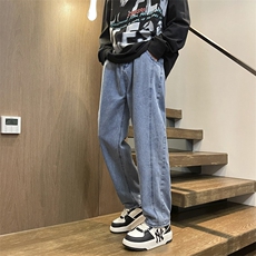 美式街头牛仔裤男痞子帅百搭直筒2024秋冬新款ins长裤RK1053-P40，男装牛仔裤，星座412-2