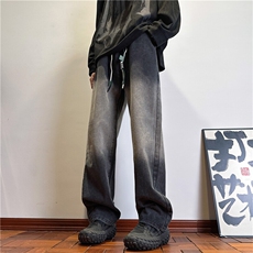 k1097-p55-控78M-5XL现货oversizecleanfit风牛仔裤大码渐变，男装牛仔裤，星座116