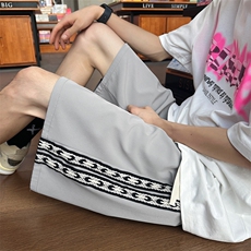 百搭针织拼接百搭舒适运动风冰丝五分短DK523-特批21，男装休闲裤，星座718-1