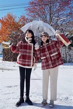 已出货19年毛呢加厚兔毛内胆短外套圣诞新年款229-8139，女装毛呢外套，浙宝229