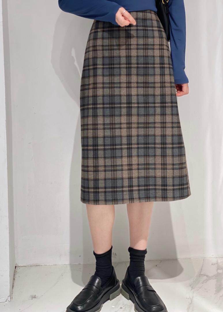 格子半裙，女装半身裙，驿谷