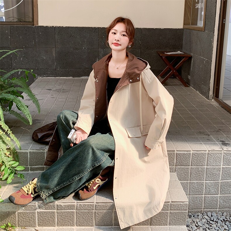 新款撞色外套2C123-1269-P160-K238,女装风衣,2C123