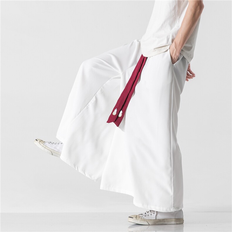 夏季大码风直筒宽松阔腿裤汉服唐装宋裤古风仙气K133/P85，男装民族服装，钱塘713