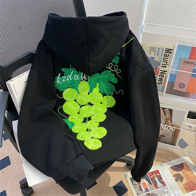 万针刺绣结构设计重磅秋冬全棉高品质美式高街连帽卫衣外套Y7684,男装卫衣,电商A486-1