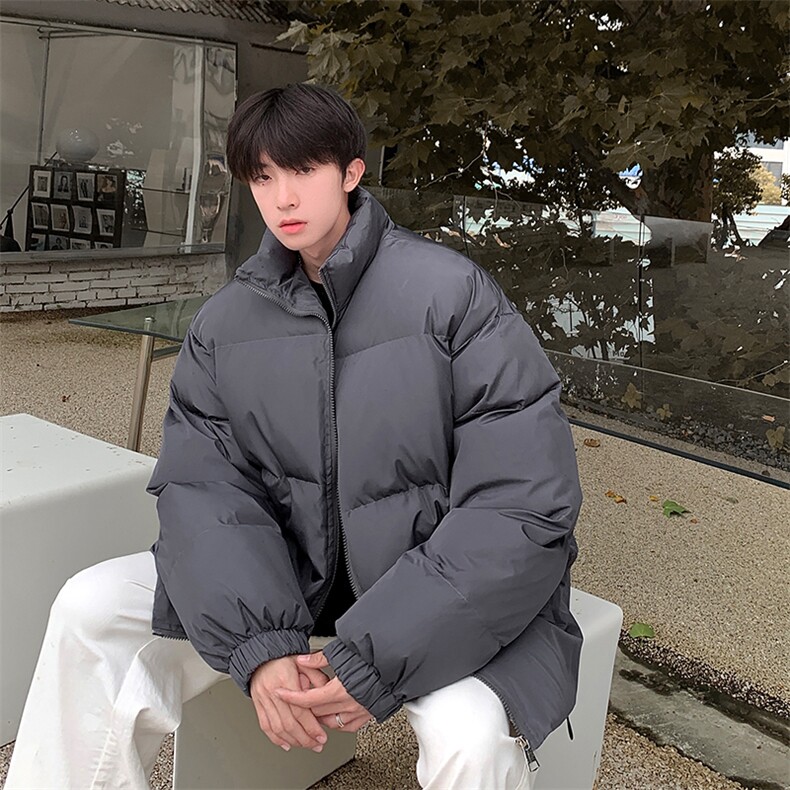 冬季新款棉服冬季纯色棉袄加厚宽松百搭情侣外套D2200-TP35不,男装棉衣,电商A102