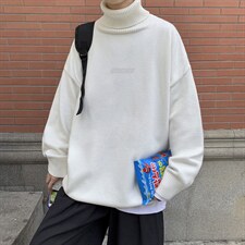 秋季男装青少年宽松休闲毛衣韩版潮流高领针织衣A161-2-M2057-P50图片